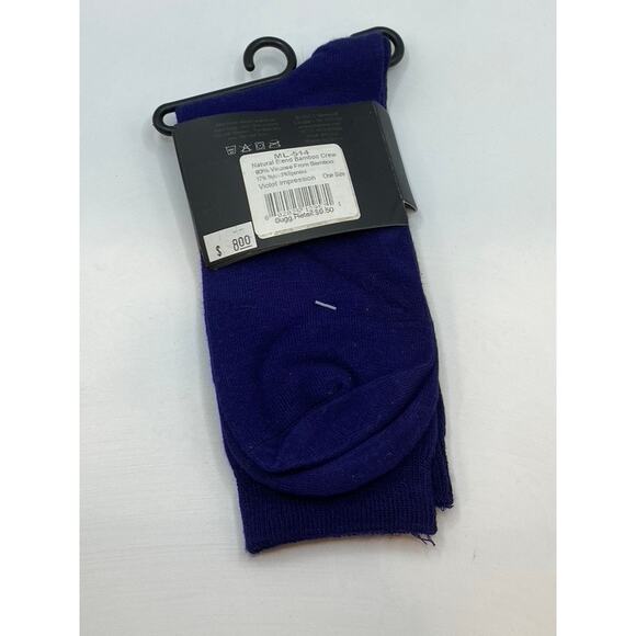 MEMOI Women's Violet Impressions Knit Natural Blend Bamboo Crew Socks SZ OS - Picture 5 of 7